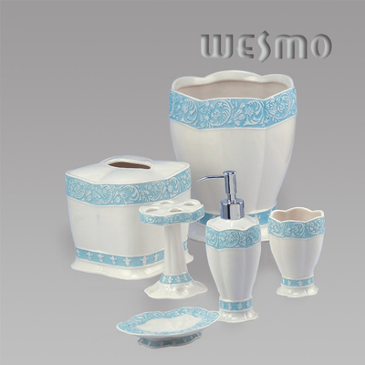 WBC0416A 6 Piece  Porcelain Bathroom Set with Soap Dispenser